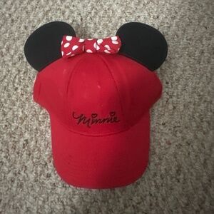 Disney Minnie Mouse Red Baseball Cap with Ears and Bow